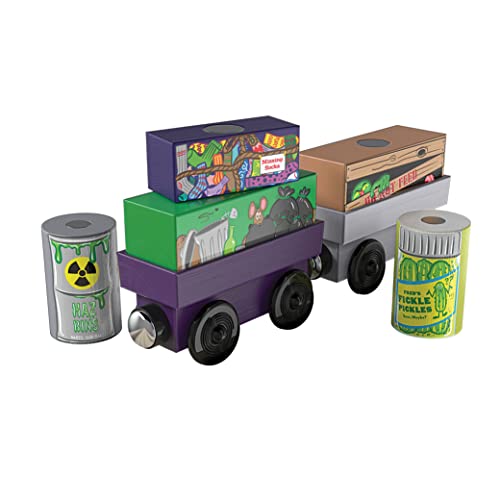 7 Piece Wooden Train Cargo Pack - Compatible with All Wooden Railway Sets - Zany Trains Series 1 - Quirky Cargo - Wood Track Accessories