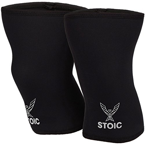 Stoic Knee Sleeves for Powerlifting 7mm Thick Neoprene Sleeve for