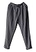 Soojun Womens Cotton Linen Loose Fit Elastic Waist Harem Pant, Grey, Large Petite