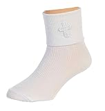 Boys White First Communion Baptism Special Occasion Socks with Cross