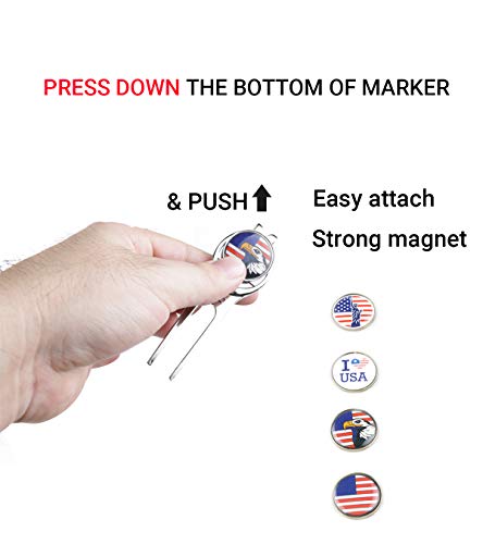 HAIYUE Retro Golf Divot Tool All Metal Zinc Alloy USA Flag Pattern Magnetic Ball Marker