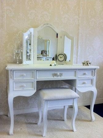 Ornate White Dressing Table Computer Desk By Shabby Chic Vintage Amazon Co Uk Kitchen Home