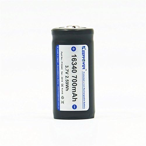 1 Pcs KeepPower 16340 700mAh 3.7V Protected Li-ion Rechargeable Battery P1634C