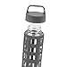 Ello Pure Glass Water Bottle with Silicone Sleeve | 20 oz | Grey Squares