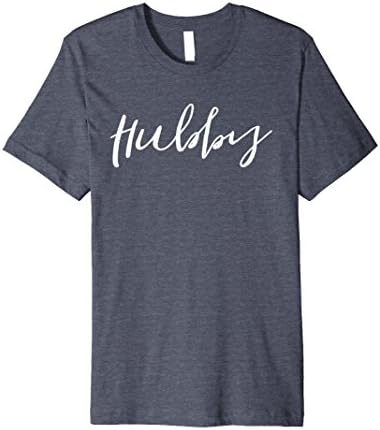 Mens Hubby Wifey Couple Honeymoon Premium Shirt Large Heather Blue