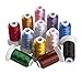HGFLMR Polyester Embroidery Machine Thread Bright and Beautiful Colors for Brother Babylock Janome Singer Pfaff Husqvarna Bernina Machines (550Y, 12C)