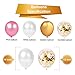 Happy Birthday Balloons, 118 Pieces of Party Balloon Arch Kit,100 Pcs 10 inch White and Pink Latex Balloons,10 Pcs 12 Inch Metallic Gold Balloons and 5 Pcs 12 Inch Confetti Balloons with Strip, Glue Dots and Ribbon for Brithday, Wedding, Graduation, Chirstmas Party