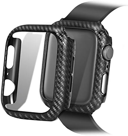 Compatible with Apple Watch SE Series 6 5 4 44mm 40mm Case Super Thin PC Plating Protective Bumper Scratch Resistant Protector Case for Apple Watch 44mm 40mm (Carbon brazing, 44mm)