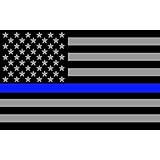 Blueline Flags Subdued Thin Vinyl Reflective Decal, American Flag Sticker Honoring Our Men & Women of Law Enforcement, 3M, Black, Gray & Blue