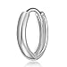 14k REAL White Gold 2mm Thickness Huggie Earrings (10 x 10 mm)