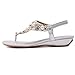 Meehine Women's Elastic Sparkle Flip Flops Summer Beach Thong Flat Sandals Shoes