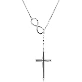 Sariel 925 Sterling Silver Faith Hope Love Infinity Cross Pendant Necklace for Women Christian Birthday Christmas Jewelry