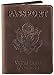 Shvigel US Leather Passport Book Cover - Thin American Travel Passport Holder - Premium International USA Passport Protector Case for Women Men (Brown Vintage)