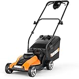 WORX 14-Inch 24-Volt Cordless Lawn Mower with Easy-Start Feature, Removable Battery, and Grass Collection Bag – WG775