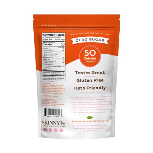 SKINNYMe Zero Sugar Powder Donut Milk Chocolate Squares, Keto Friendly