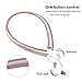 Bluetooth Neckband Headphones, Wireless Earbuds Retractable Headset Stereo Sweat-proof Sports Earphones with Mic for iPhone X/8/7/6, Android and Other Bluetooth Devices (Rose)
