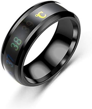 Men's Ring,Smart Temperature Boys Personality Single Creative Temperature Index Finger Ring
