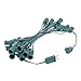 Novelty Lights 25 Foot String Light Set - Indoor/Outdoor Stringer Set for Christmas, Wedding Decor, Patios, & More - C9/E17 Intermediate Base (Green Wire, 12