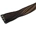 GOO GOO Tape in Hair Extensions Human Hair, 2/6/2 Balayage Dark Brown to Chestnut Brown, 16inch 50g 20pcs, Thick Ends Straight Seamless, Invisible