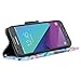 GALAXY WIRELESS for Galaxy J3 Luna Pro Case,Galaxy J3 Prime Case,J3 Eclipse,Galaxy J3 Emerge, Amp Prime 2, Express Prime 2, Sol 2/J3 2017/J3 Mission [Kickstand] Leather Wallet ID Slots, Blue Butterfly