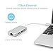 Letscom USB-C to USB 3.0 Portable Data Hub with Thunderbolt 3 to Network Adapter Ethernet Port and 3 USB 3.0 Ports, for Macbook Pro, XPS, Google Pixelbook and More Type C Devices, Silver