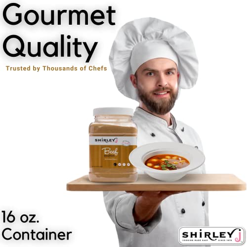 Shirley J Beef Bouillon Powder Flavor 1 LB. Concentrated Beef