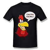 FENGTING Men's Foghorn Leghorn T-shirt Black Tee