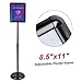 WeValor Adjustable Pedestal Sign Stand, 8.5 x 11 Inch Floor Standing Poster Sign Holder with Round Corner, Vertical and Horizontal View Sign Displayed, Black