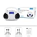 August SE20 - Mini Bluetooth MP3 Stereo - Portable Radio with Powerful Bluetooth Speakers - FM Alarm Clock Radio with SD Card Reader, USB and AUX in - White