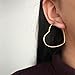 Women's Stainless Steel Gold Plated Heart Shape Hinged Large Hoop Earring,Anti-allergy