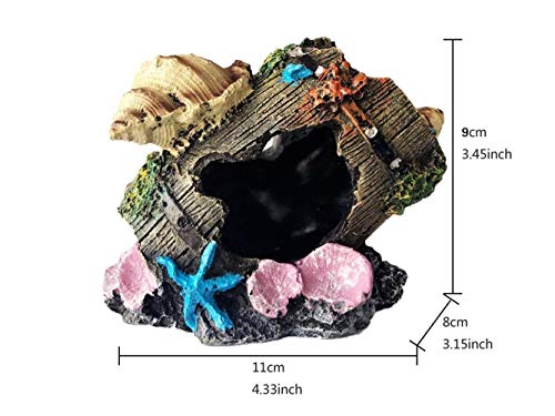 Molliy Fish Aquarium Decorations Resin Broken Barrel Cave Aquarium Ornament Decor