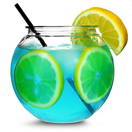 bar@drinkstuff Mini Cocktail Fish Bowls – Pack of 4, 568 ml (1 Pint) Reusable Acrylic Cocktail Bowls for Parties & Events