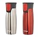Contigo 2-Pack Vacuum-Insulated Autoseal Travel Tumblers with Easy Clean Lid, Stainless/Watermelon
