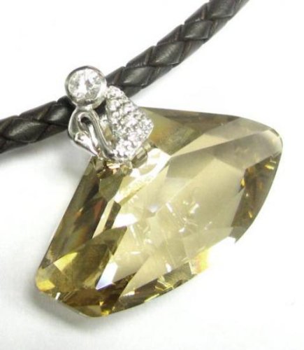 1 pc .925 Sterling Silver Swan Cz Crystal Bail Slider Pendant Connector/Findings/Bright