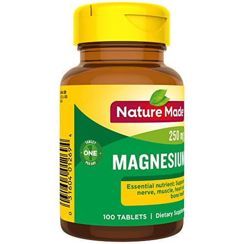 Nature Made Magnesium Oxide 250 mg Tablets, 100 Count for Nutrition