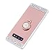 Galaxy A7 2017 Women Case with Ring Holder, DMaos Sparkly Diamond Mirror Cover with Kickstand, Colorful Rhinestone for Samsung A720 (A7 2017, Rose Gold)