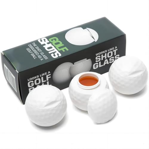 Shot Glasses 1.7oz Cool Golf Ball Shot Glasses, Funny Shot Glass, Golf Ball Shot Glasses (Set of 3), Perfect Drinking Tumblers for Home Bar Party Birthday Golf Gifts, Unique Gifts for Golfers (b)
