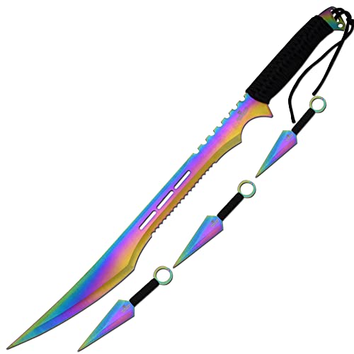 Snake Eye Tactical Ninja Sword and Kunai/Throwing Knife Set with Sheath