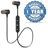 Lizzie Magnetic Wireless Bluetooth Earphones Headset with Mic for Handsfree Calling for All Smartphone Devices