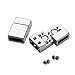 Linsoir Beads Brass Flat Magnetic Clasp 3X10MM Hole Magnetic End Cap for Flat Leather Cords Silver Plated 10 Pcs/lot