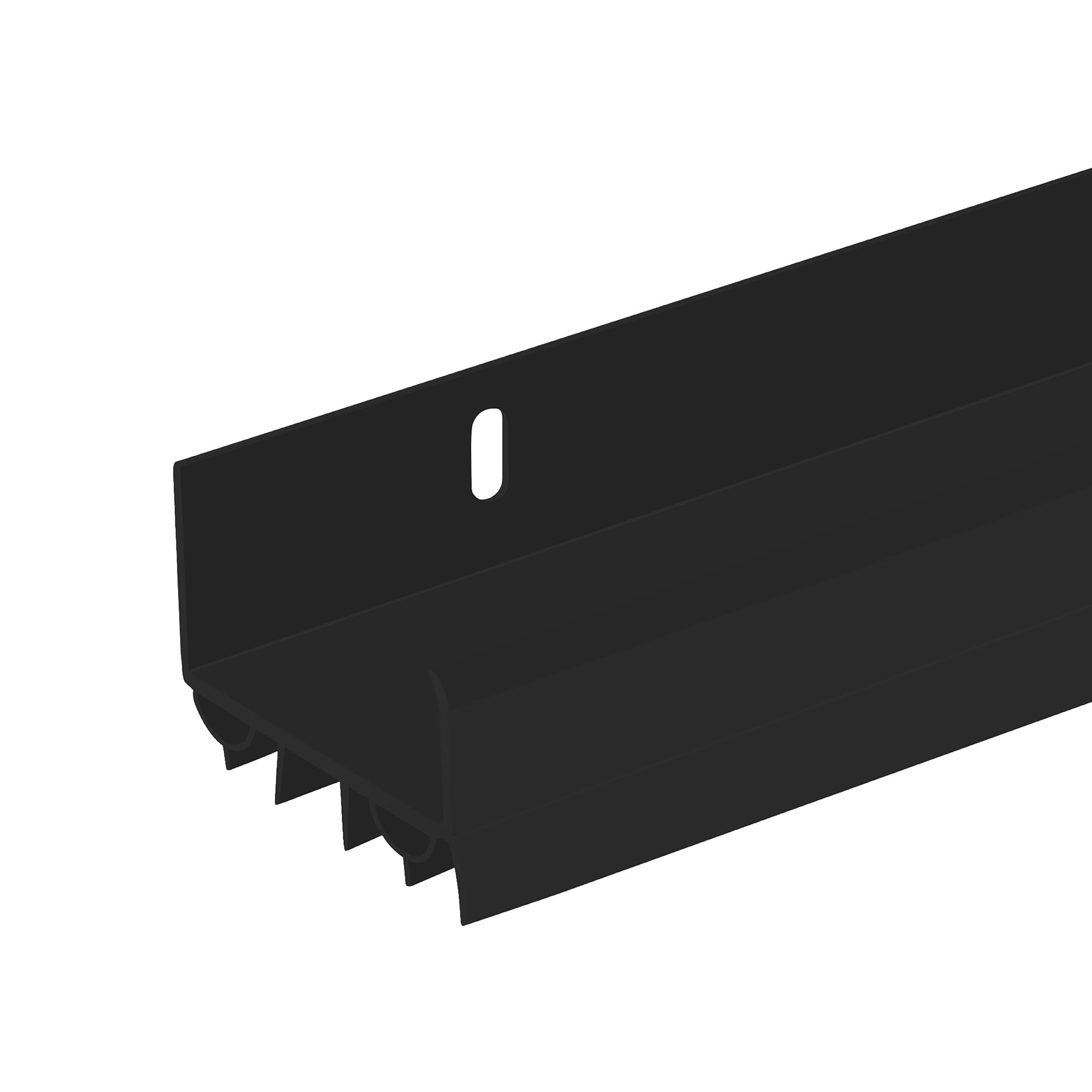 Photo 1 of PVC Slide-On Door Bottom | Adjustable Plastic Weatherstrip Door Bottom with Drip Cap | 3 Feet (36-Inch) | for 1 3/4” Doors | Black | Fits Gaps 3/8” to 7/8” | Made in The USA