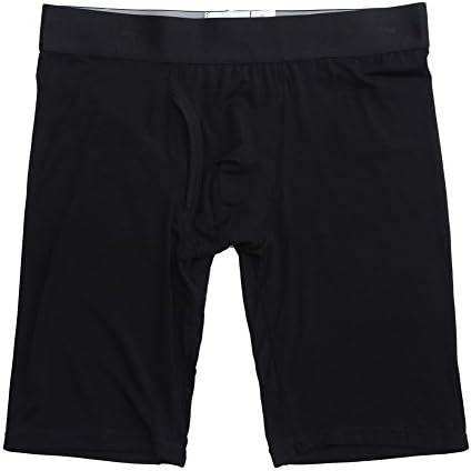 2-Pack Mens Modal Big and Tall 9" Boxer Briefs with Fly / Black / Big 4XL (54"-56")