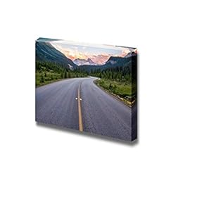 Canvas Prints Wall Art - Winding Road That Leads to Beautiful Sunset Lit Mountains | Modern Home Deoration/Wall Art Giclee Printing Wrapped Canvas Art Ready to Hang - 12" x 18"