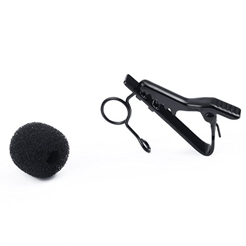 Lapel Microphone Clip, PEMOTech 5 Pack 5/16" Lavalier Clip with 5 Pack Windscreen for 7.5-8.5mm Lavalier,Lapel & Headset Microphone,Compatible for ATR-3350,Samson,Nady,Shure,Audio-Technica,Hisonicn