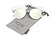 SojoS Vision Womens Stylish Flash Mirror Lenses Metal Frame Round Cat Eye Sunglasses SJ1031 With Silver Frame/Mirror Lens