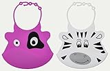 Baby Bib Set with Food Pocket From Jamika Products - Cute Baby Bibs Unisex Feeding Set - Waterproof Washable Scentless Silicone Plastic - Perfect for Infants & Babies