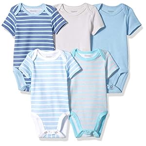 Hanes unisex-baby Ultimate Baby Flexy 5 Pack Short Sleeve Bodysuits