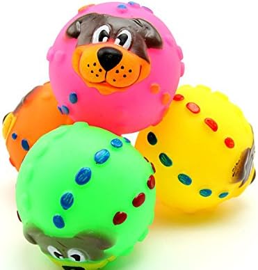 Winwin,Squeaky Dog Chew Toy 2.5inch- Best Dog and Cats Toys For Small Medium Large Dogs And Puppies,Cats,Soft TPR Placstic,No Fade,Colorful Training Toys (pack of 12)