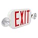 eTopLighting LED Red Exit Sign Emergency Light Combo with Battery Back Up UL924 ETL listed, Red Lettering in White Body, Bug Eye Side Light, AGG1072V2