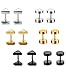 Jstyle Jewelry Stainless Steel Men Stud Earrings for Women Cool Ear Piercing Plugs Triangle Tunnel 6 Pairs